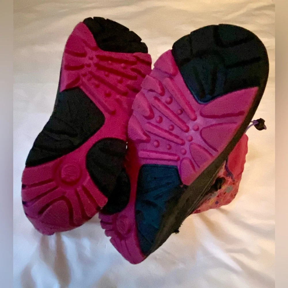 VGUC Kamik Sz-1 Grade School Kids-Fun Pink/Black Snow Boots, Gently Worn, Unisex